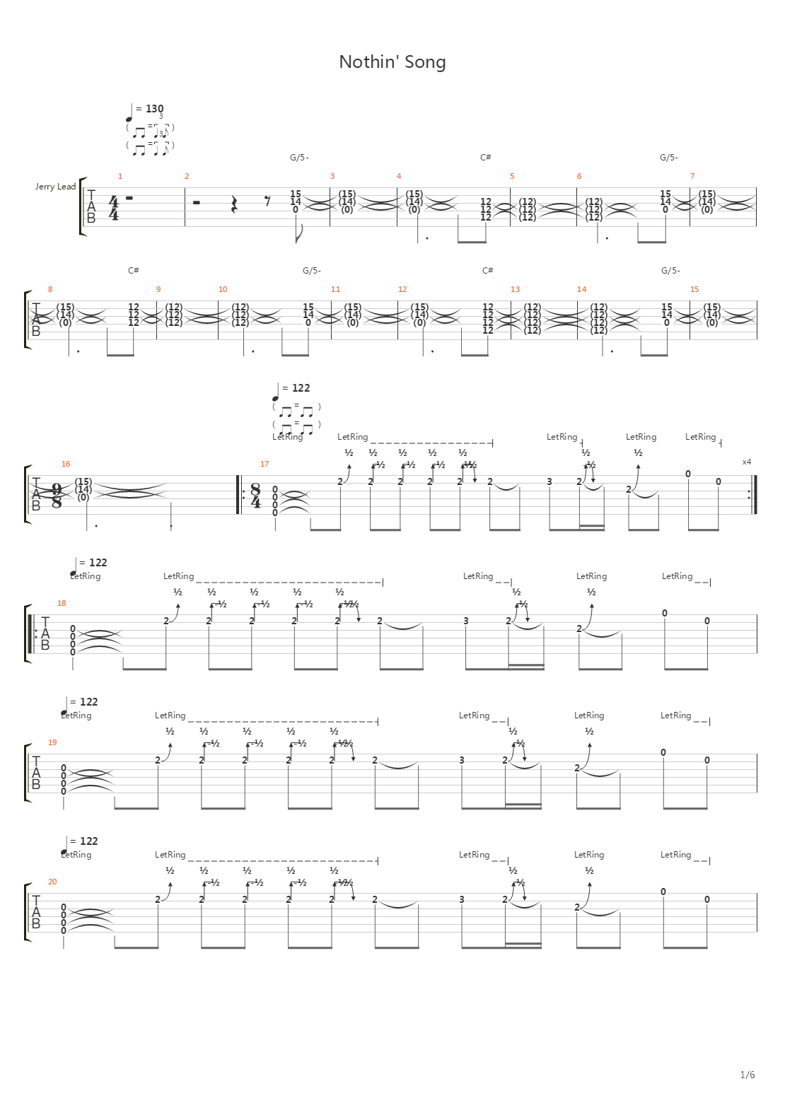 Nothin Song吉他谱