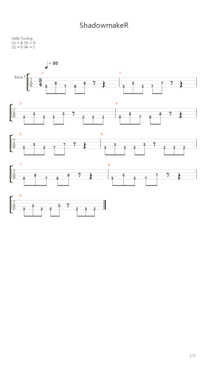 Shadowmaker吉他谱