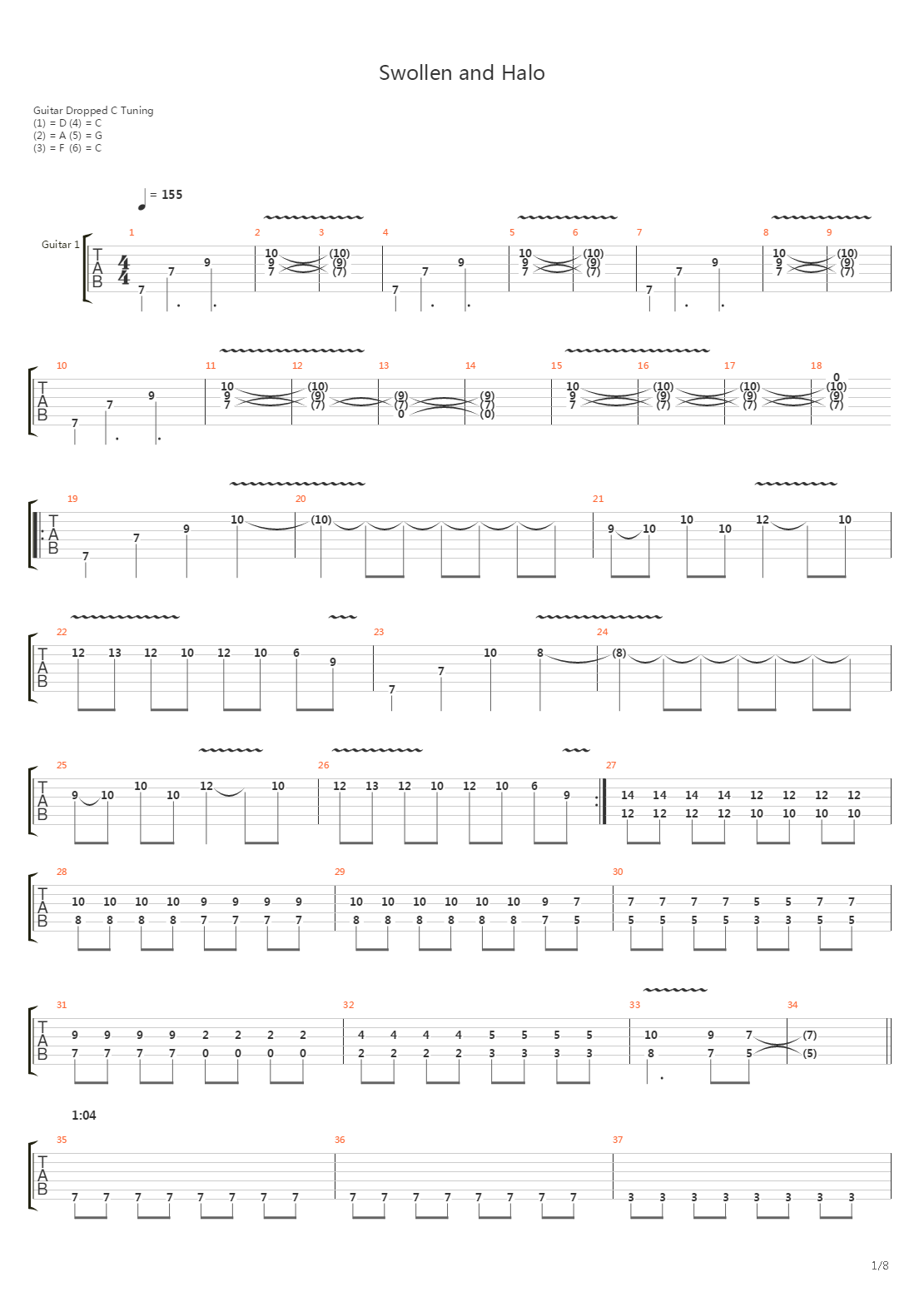 Swollen And Halo吉他谱