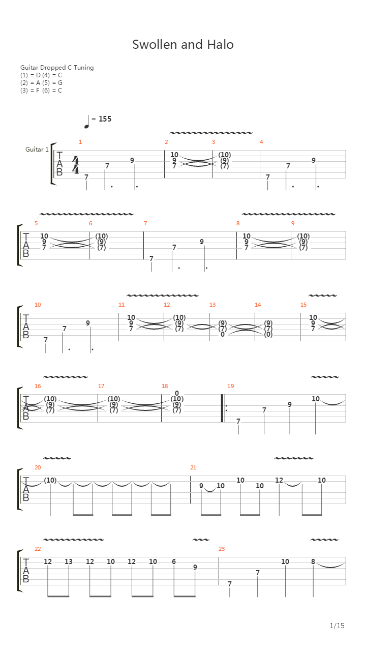 Swollen And Halo吉他谱