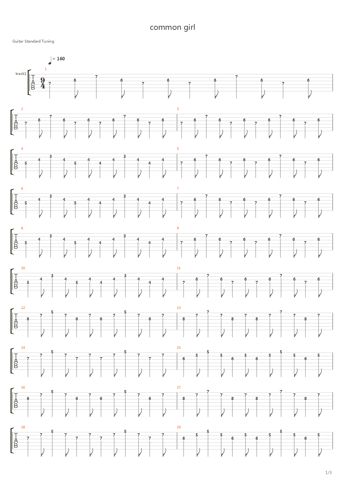 Common Girl吉他谱