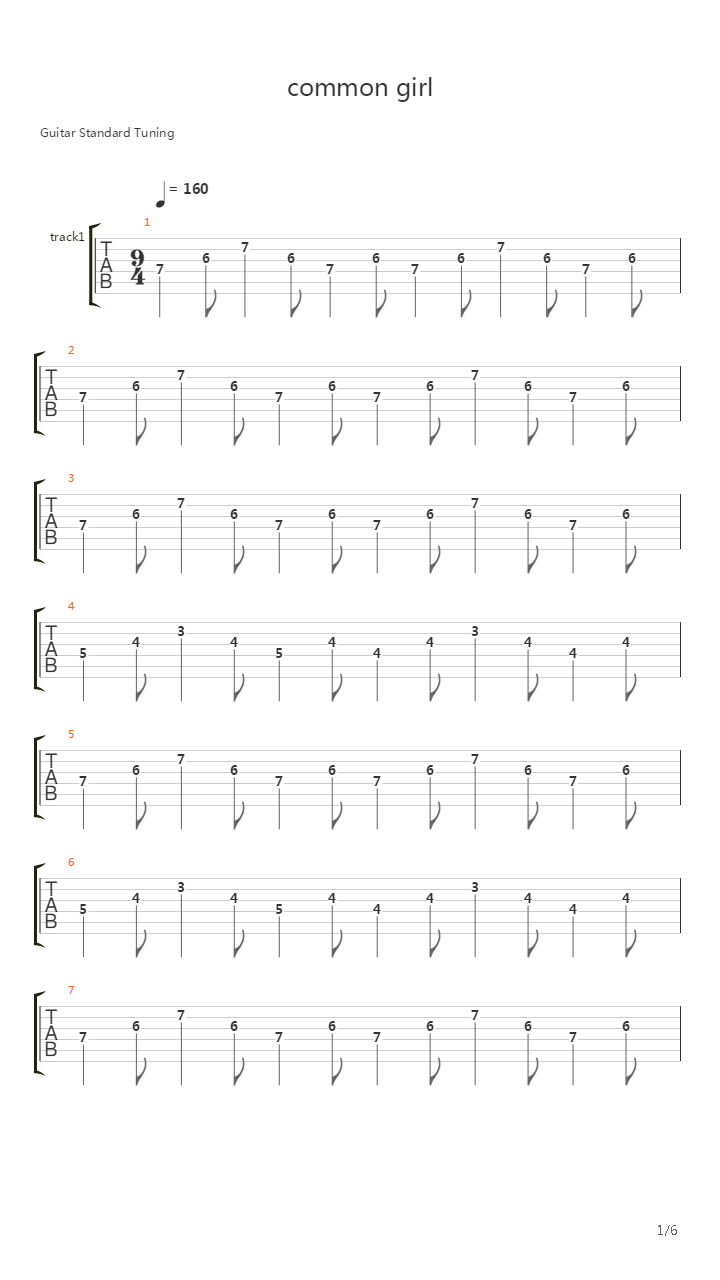 Common Girl吉他谱