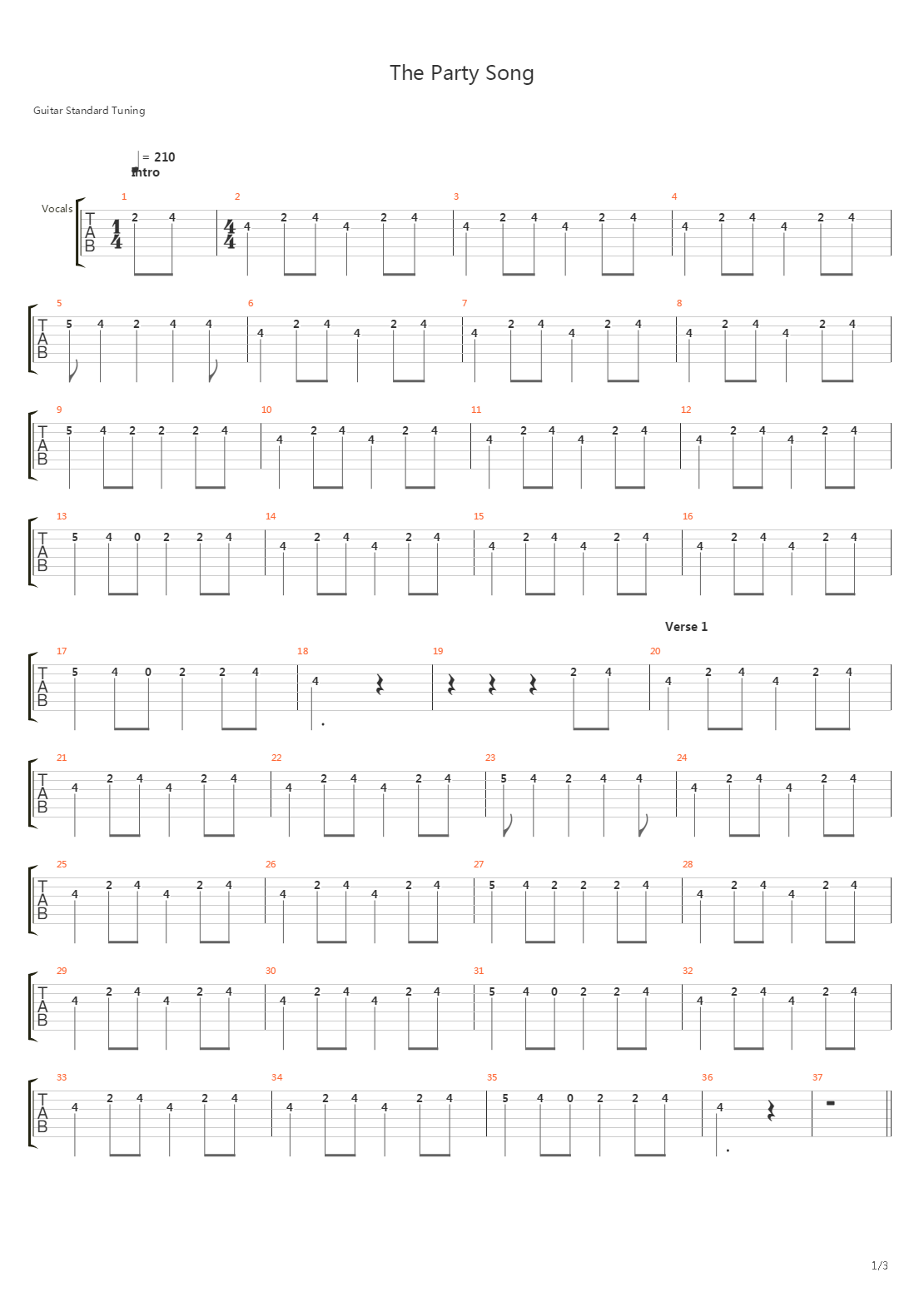 The Party Song吉他谱