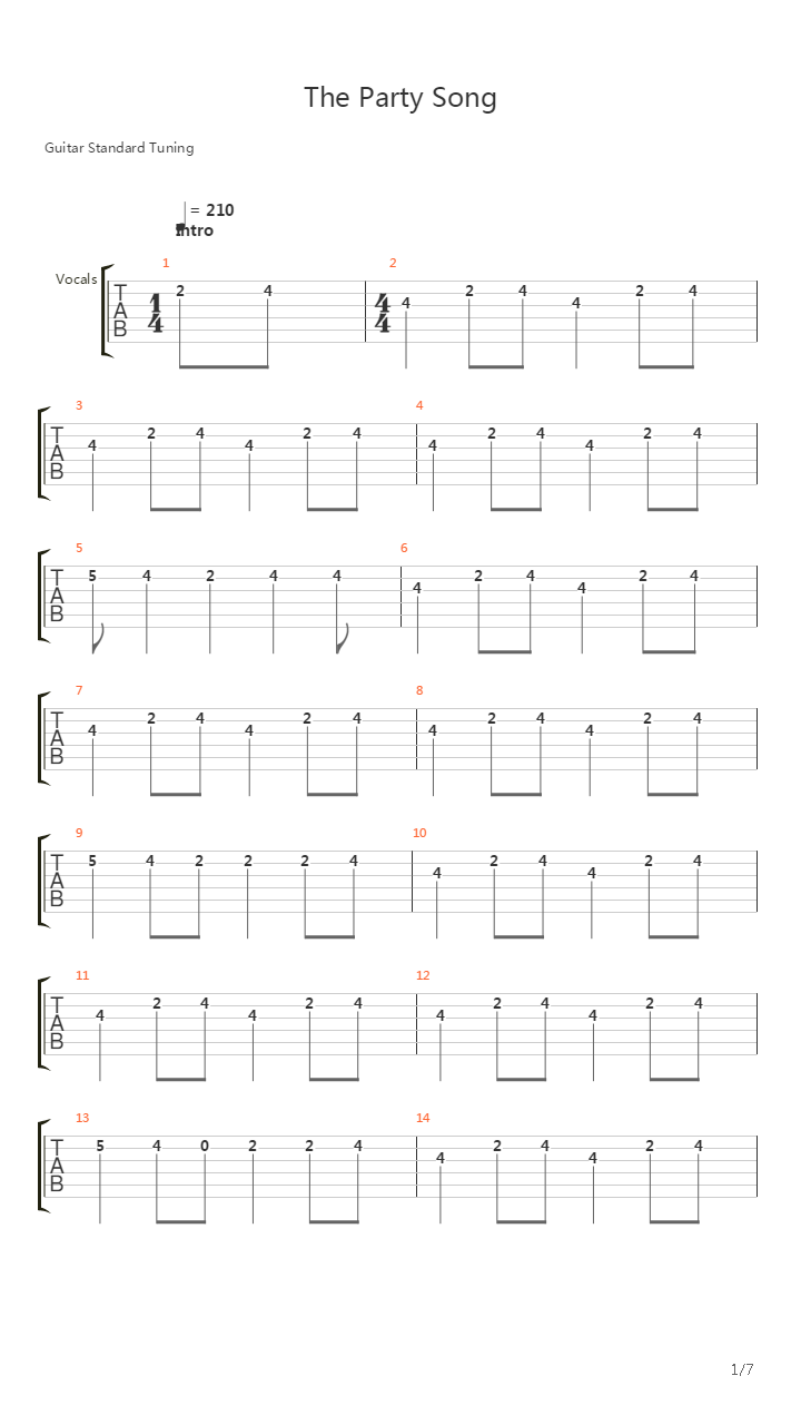 The Party Song吉他谱