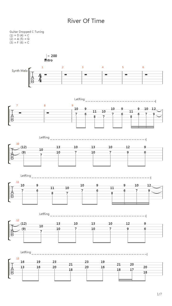 River Of Time吉他谱