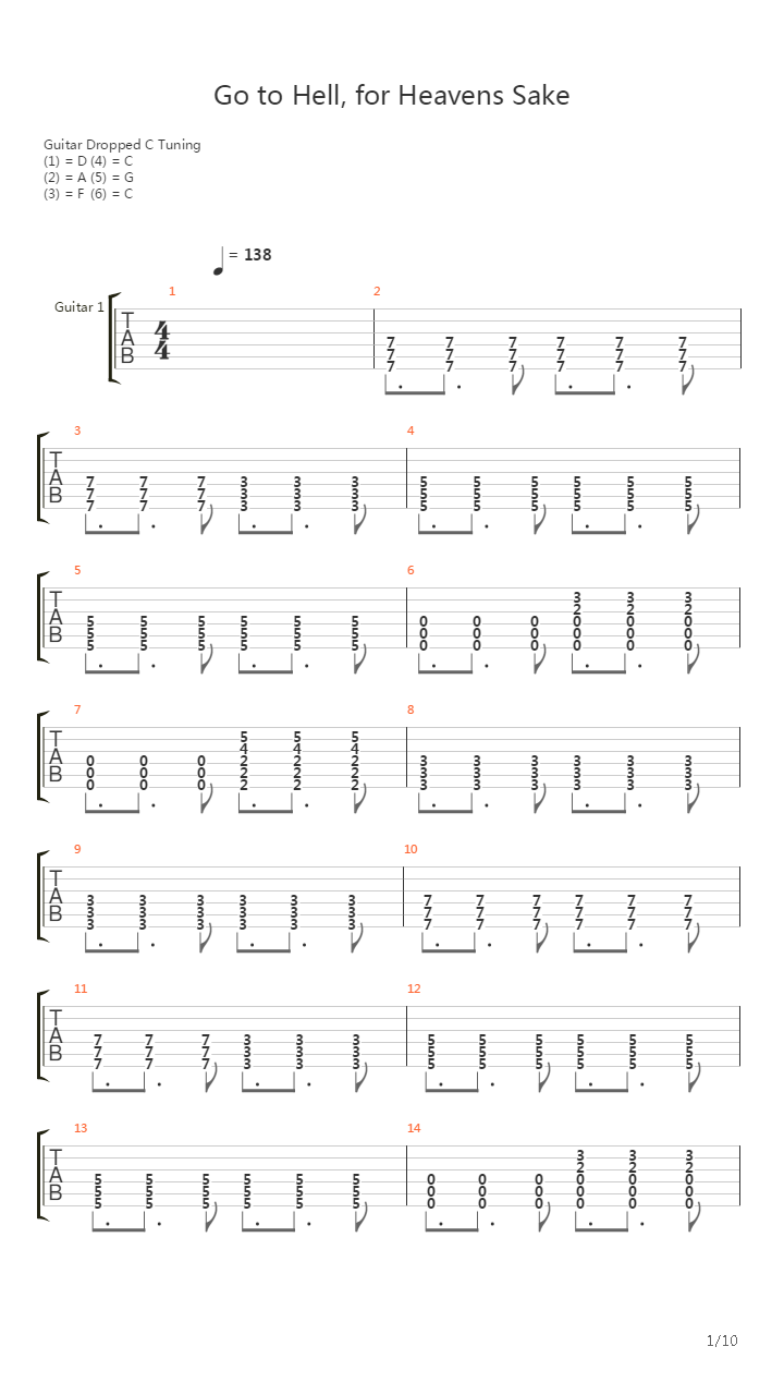 Go To Hell For Heavens Sake吉他谱