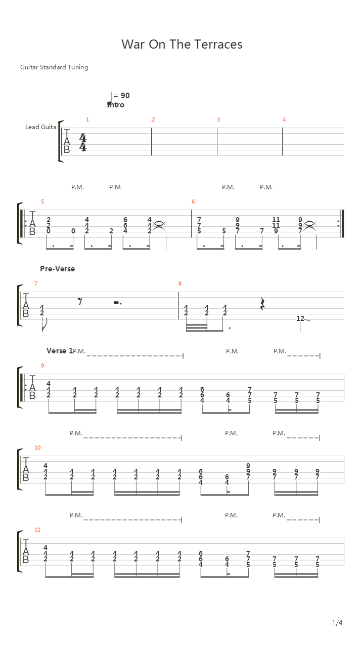 War On The Terraces吉他谱