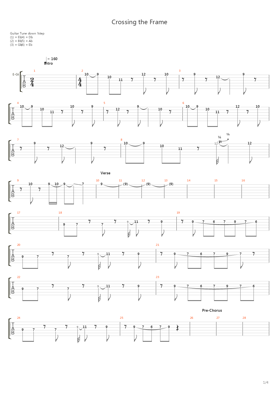 Crossing The Frame吉他谱