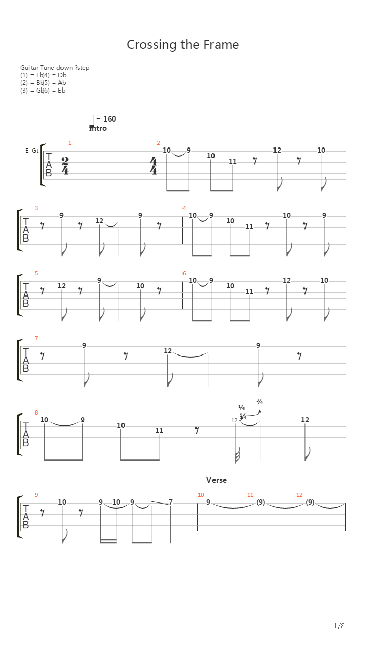 Crossing The Frame吉他谱