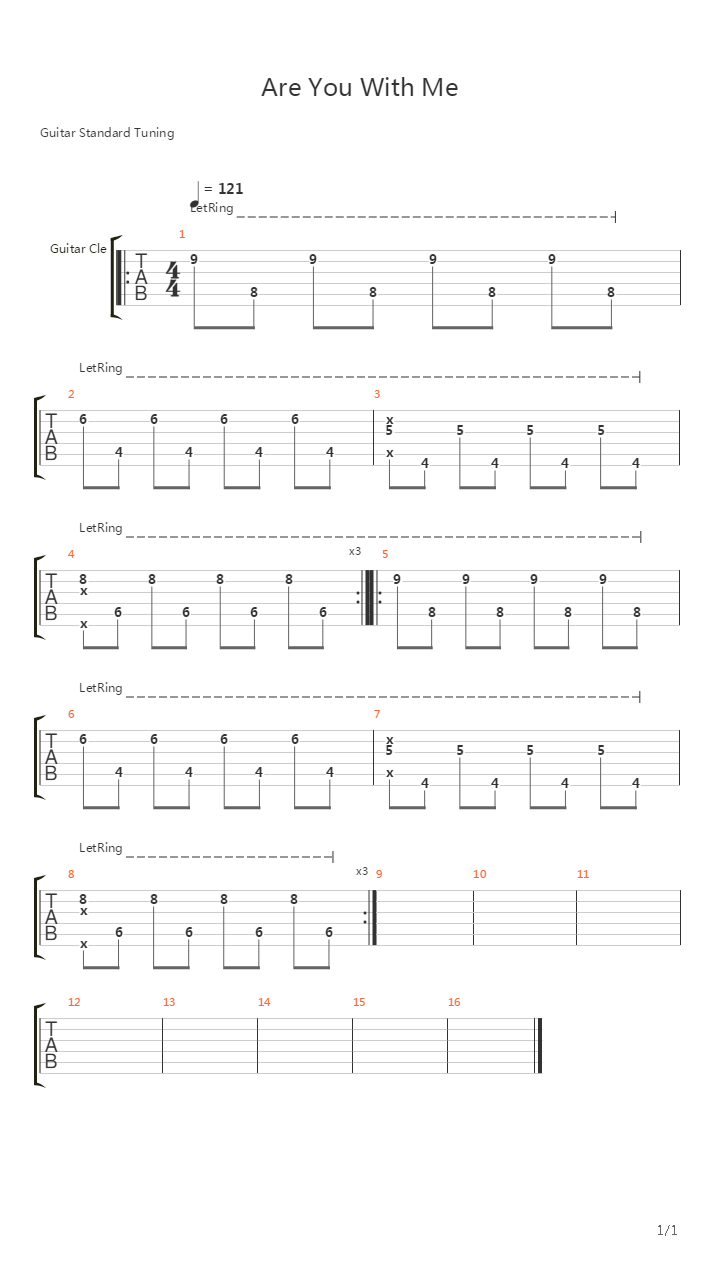 Are You With Me吉他谱