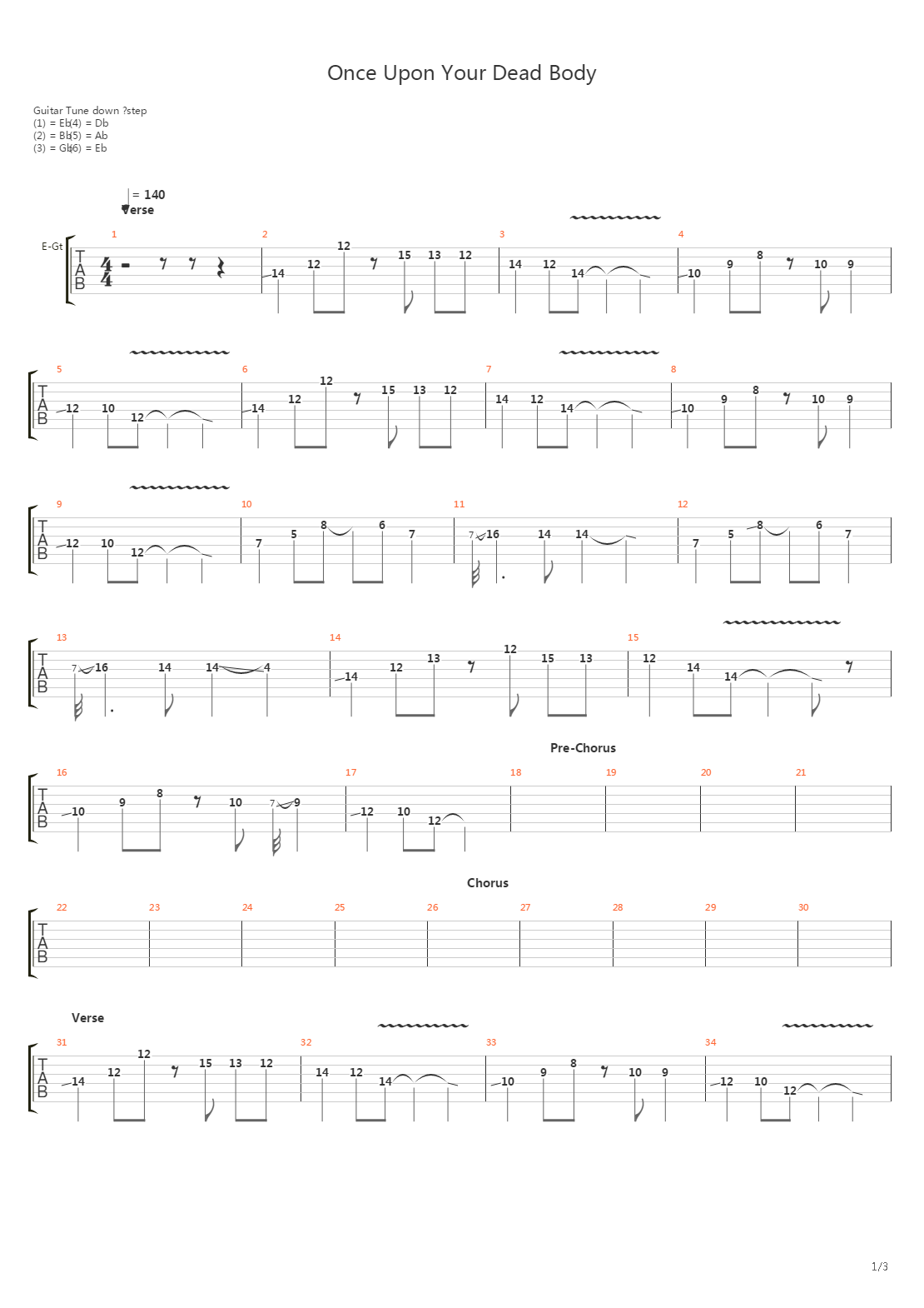 Once Upon Your Dead Body吉他谱