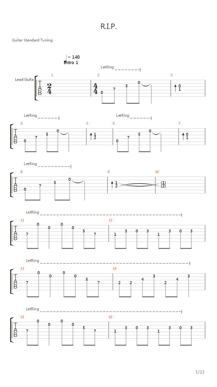 Rip吉他谱