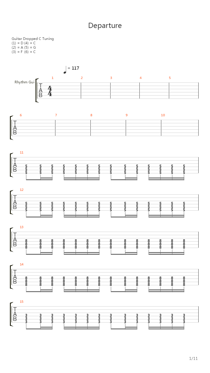 Departure吉他谱