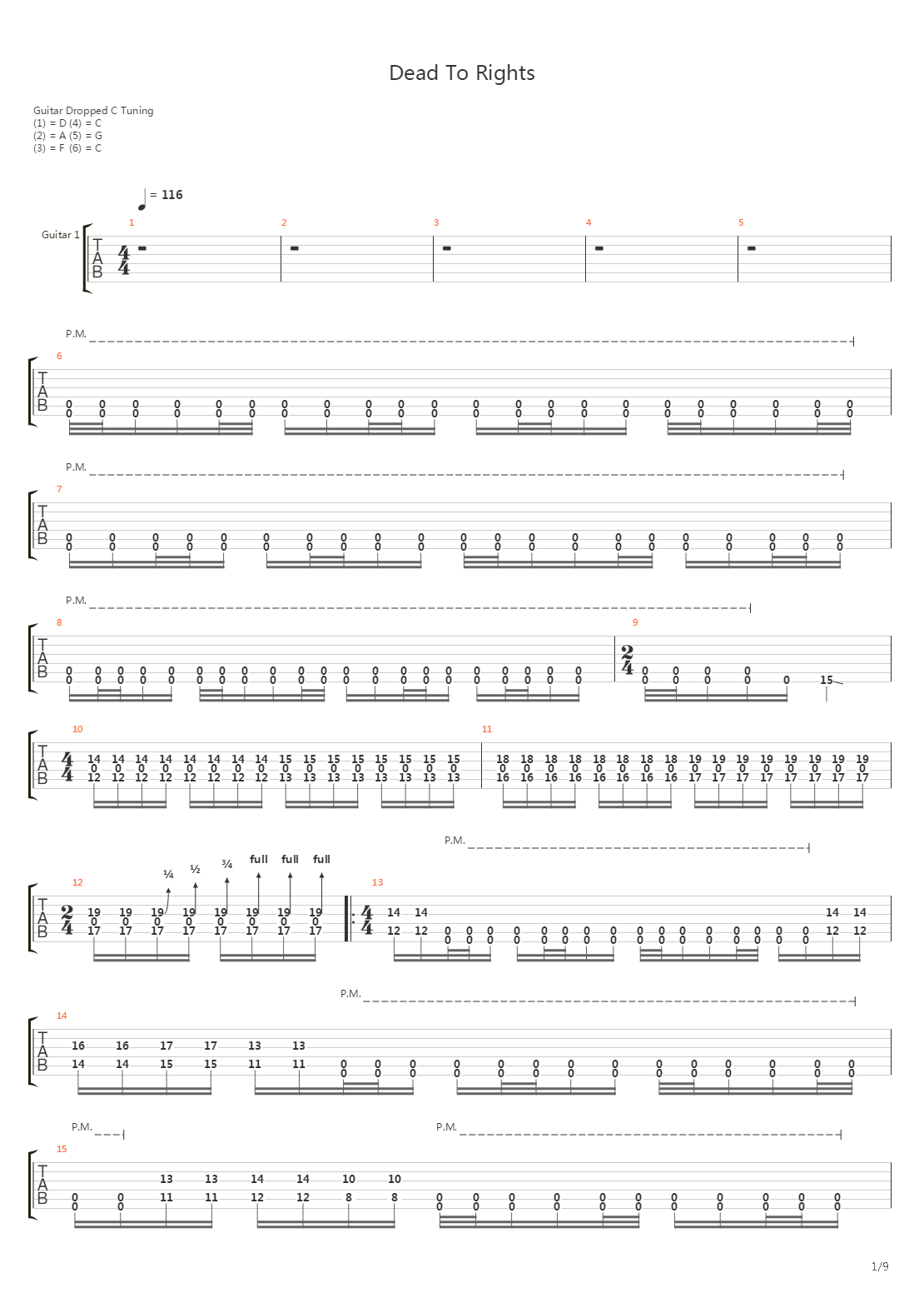 Dead To Rights吉他谱