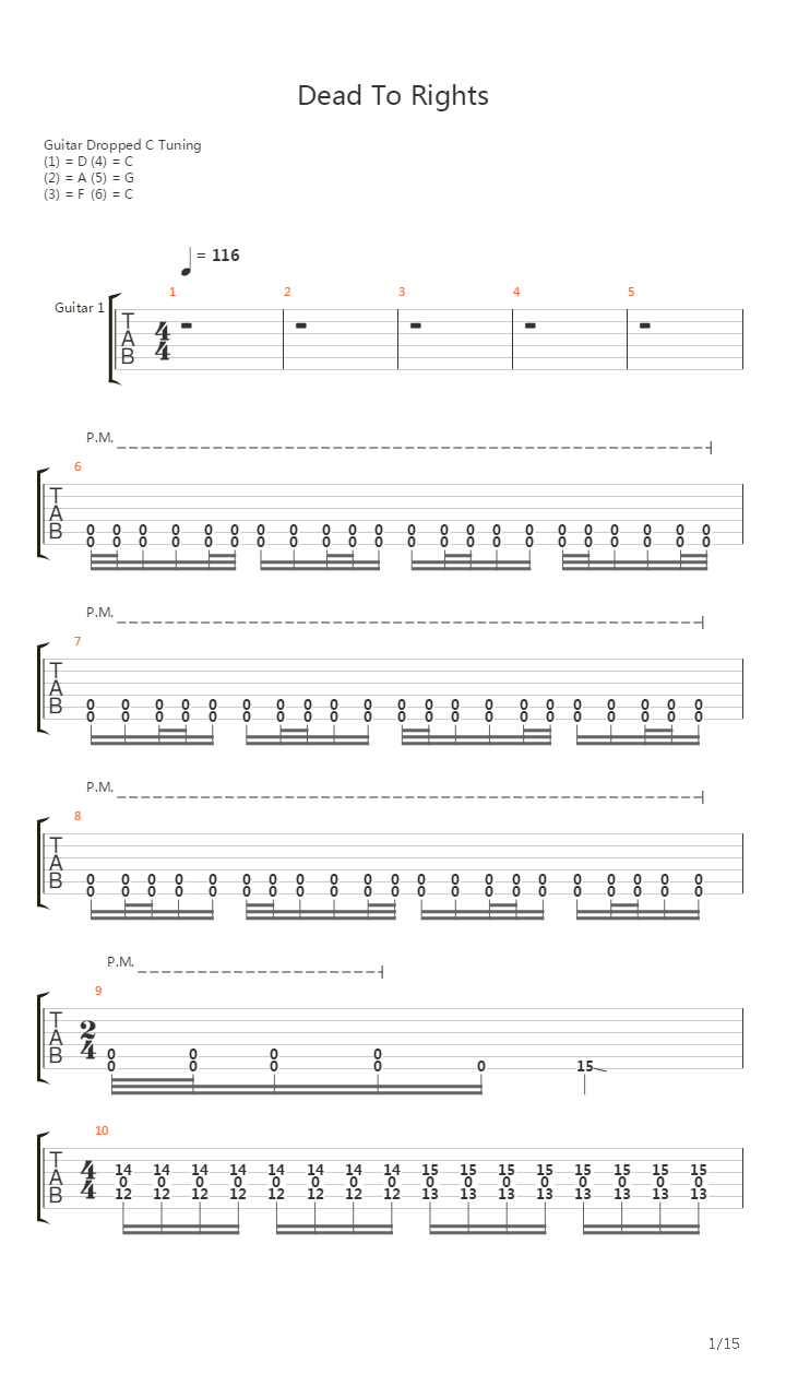 Dead To Rights吉他谱