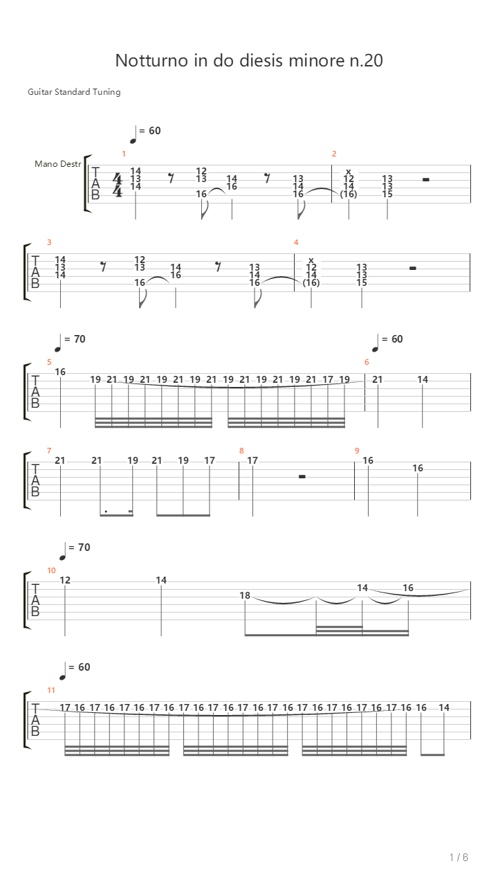 Nocturne in C-Sharp Minor  (Guitar)吉他谱