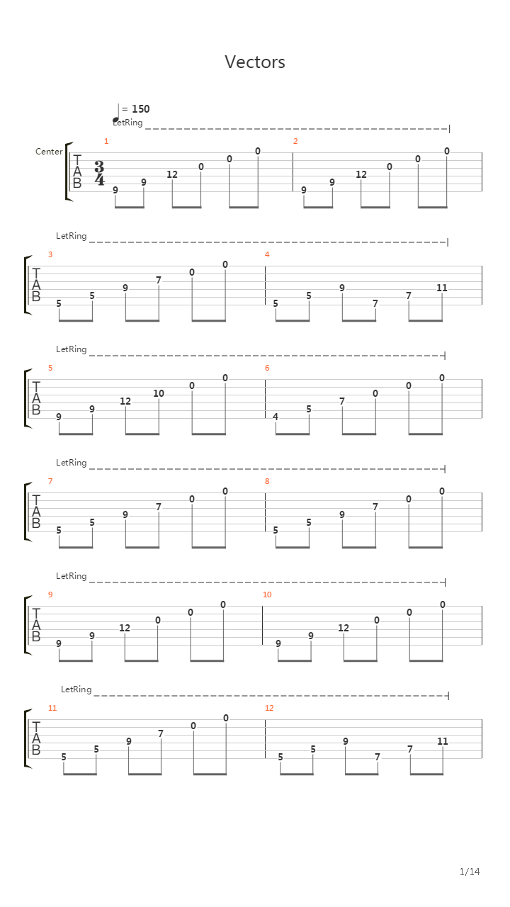 Vectors吉他谱