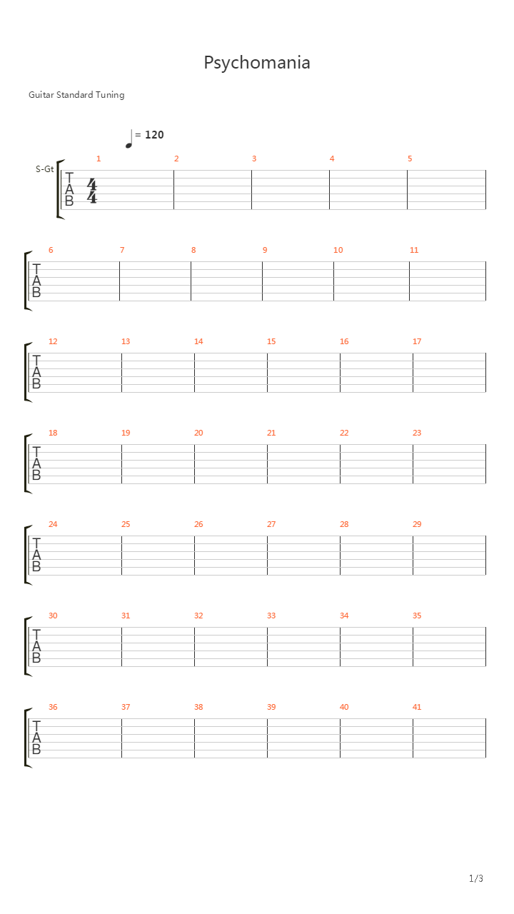 Psychomania Drums吉他谱