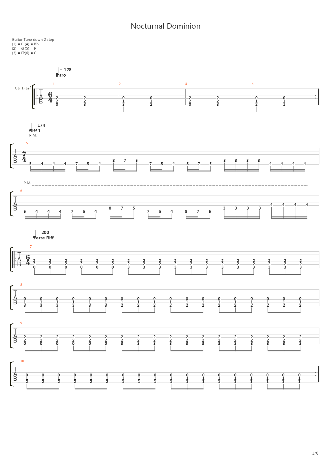 Nocturnal Dominion吉他谱