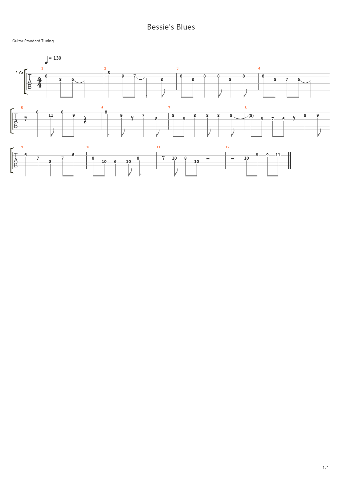 Bessies Blues吉他谱