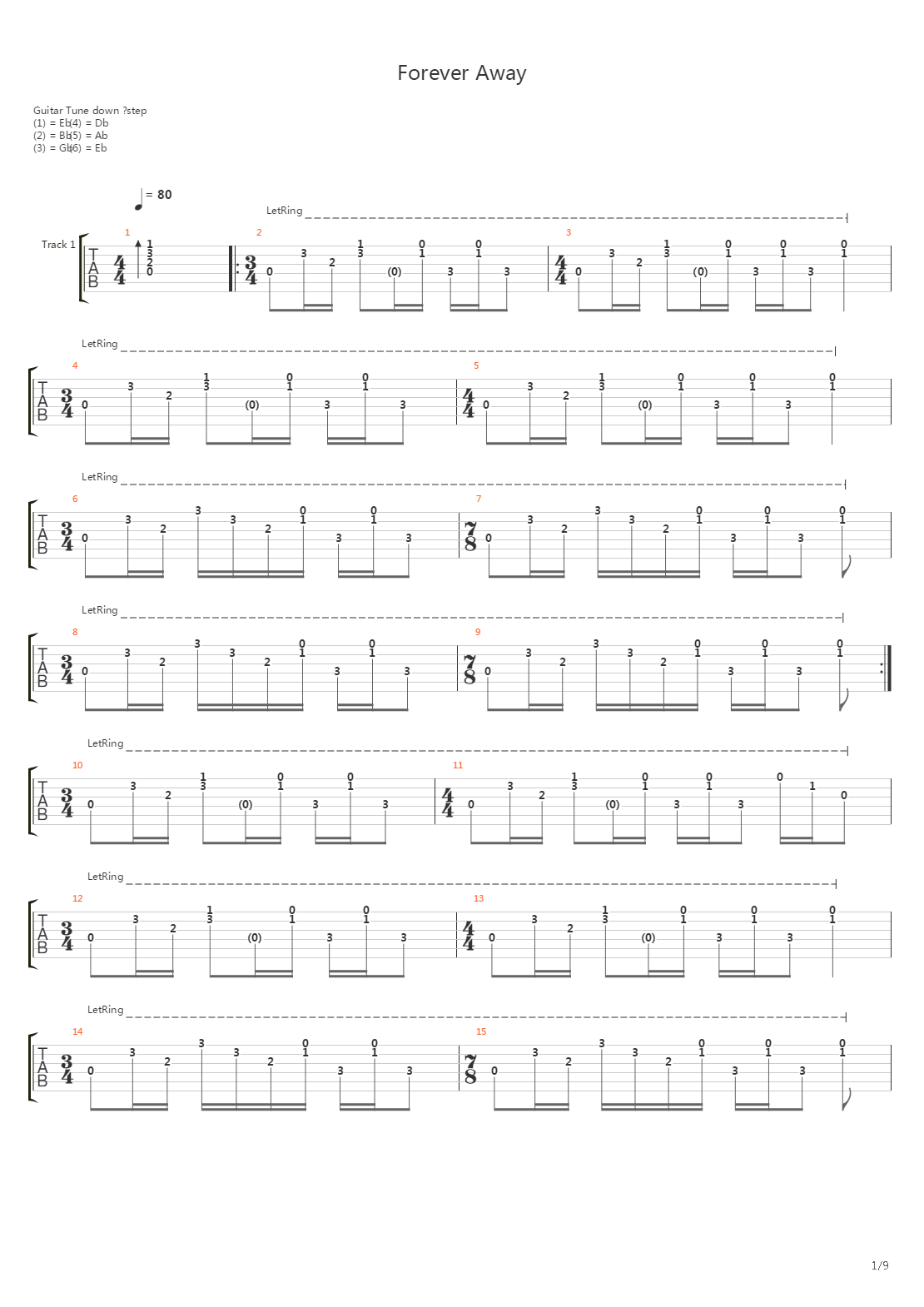 Forever Away吉他谱