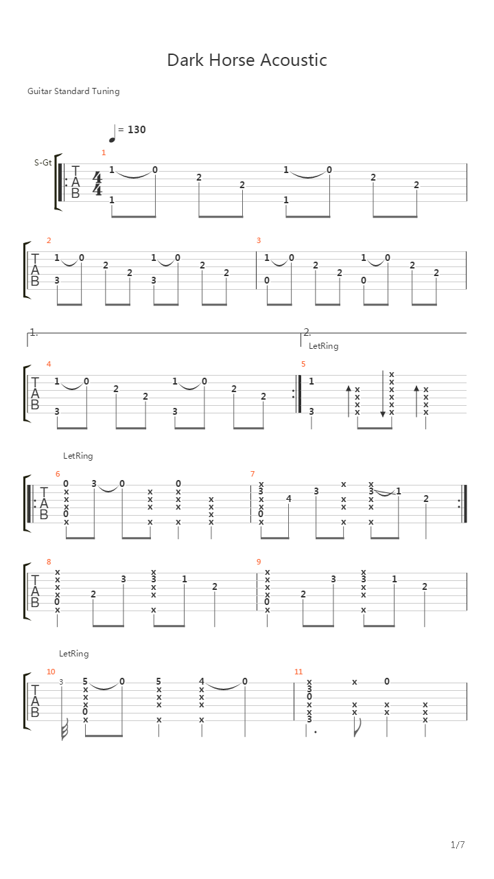 Dark Horse吉他谱