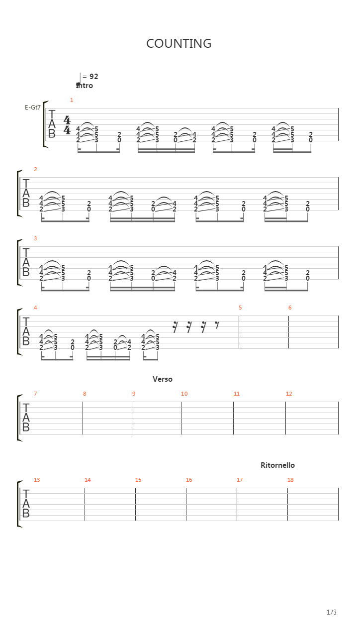Counting吉他谱