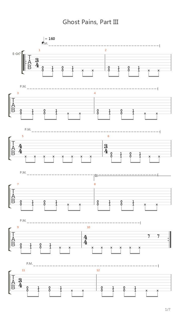 Ghost Pains Part Iii吉他谱