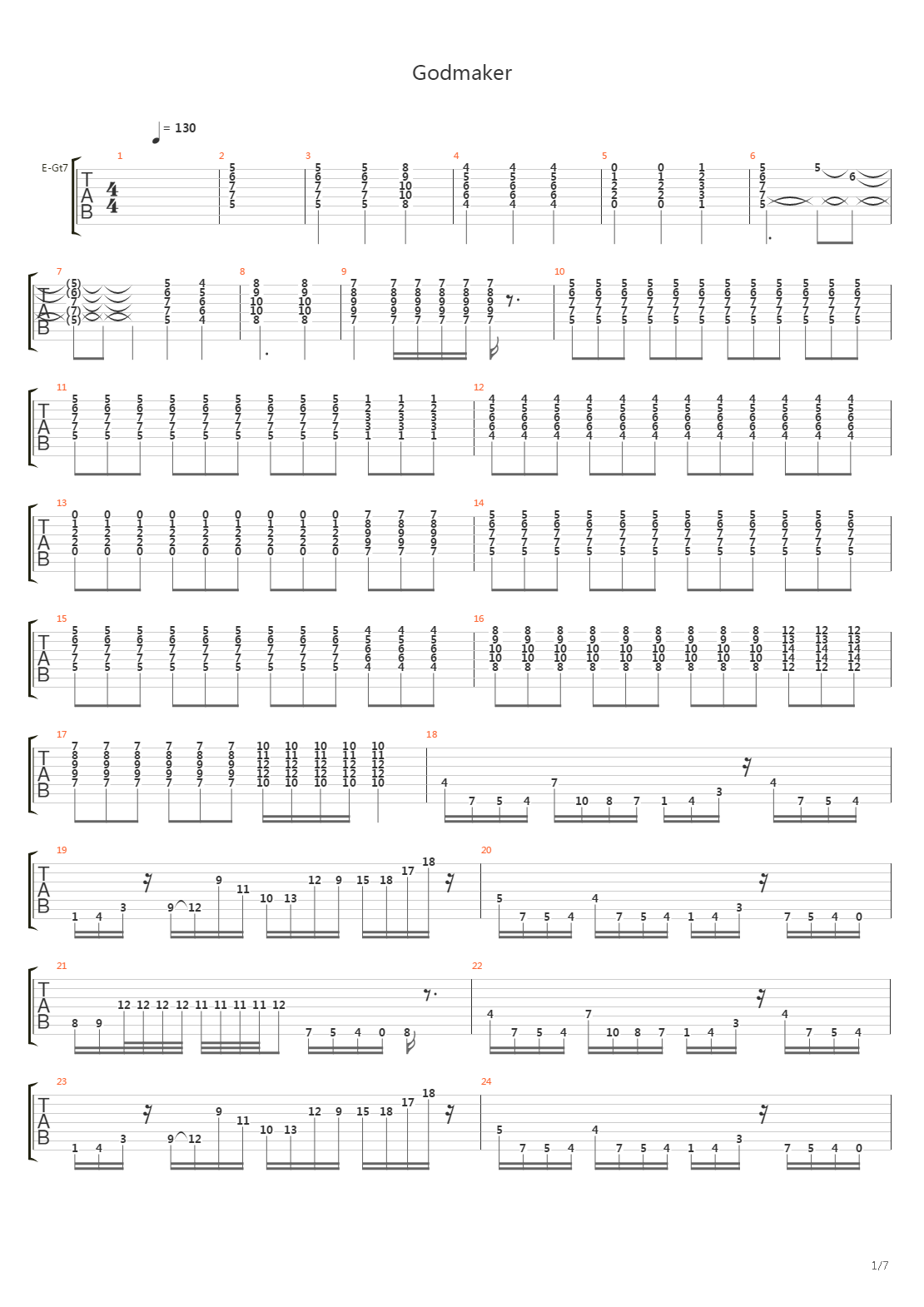 Godmaker吉他谱