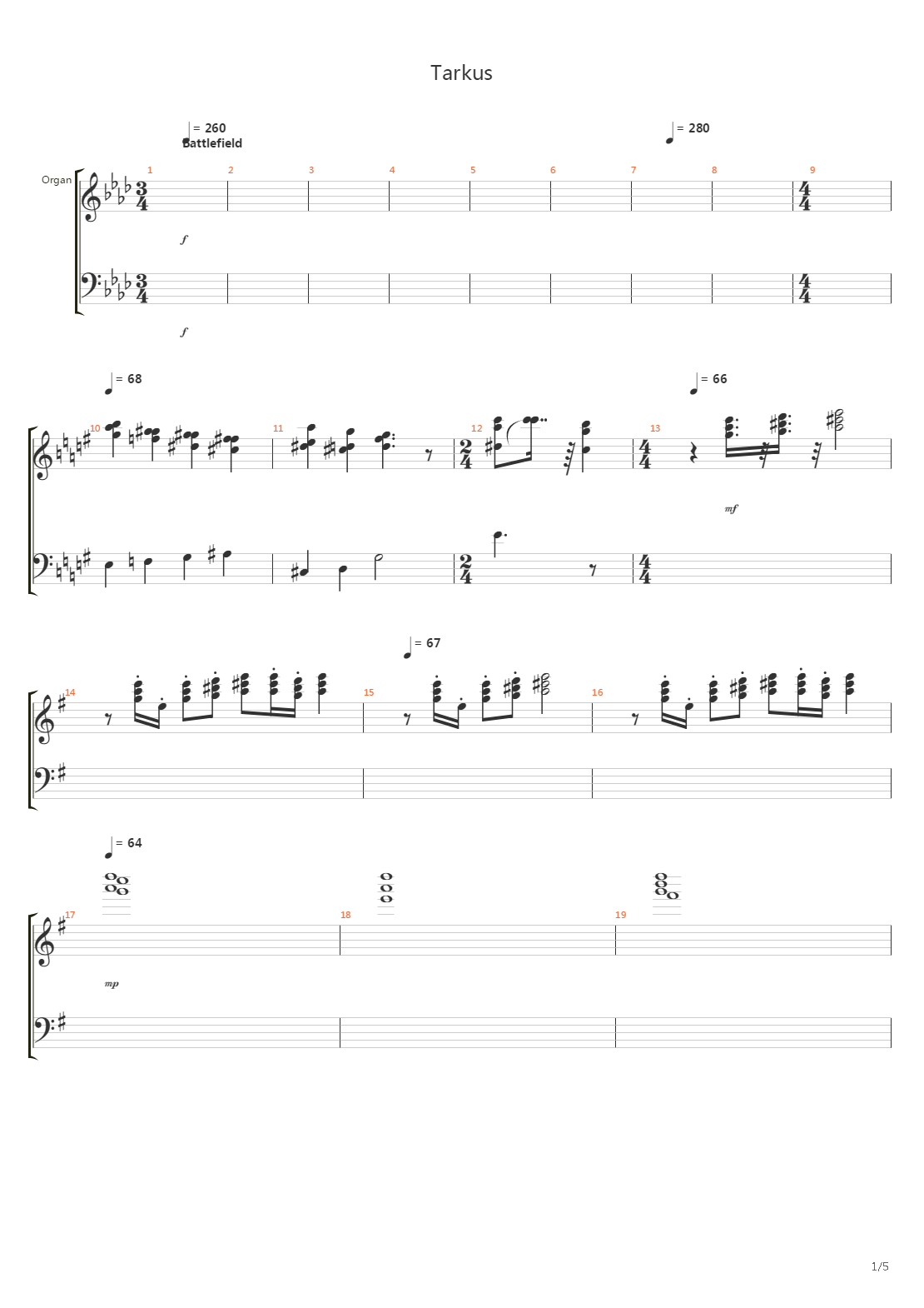 Tarkus Part Vi - Battlefield吉他谱