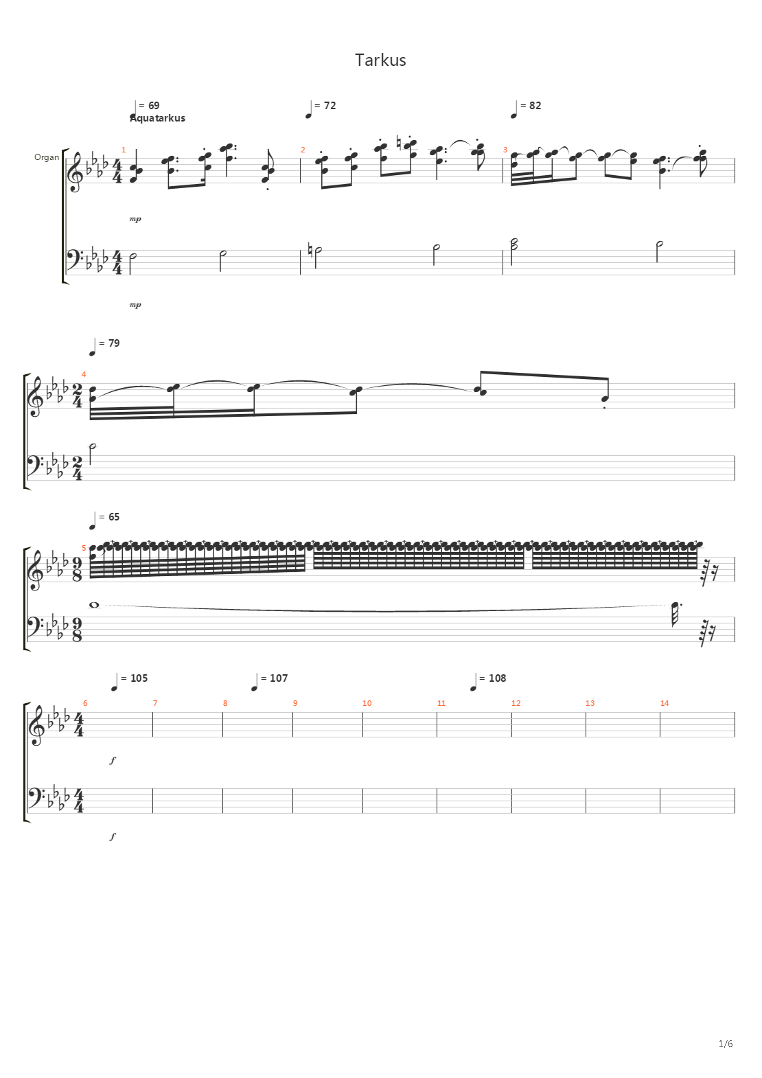 Tarkus Part Vii - Aquatarkus吉他谱