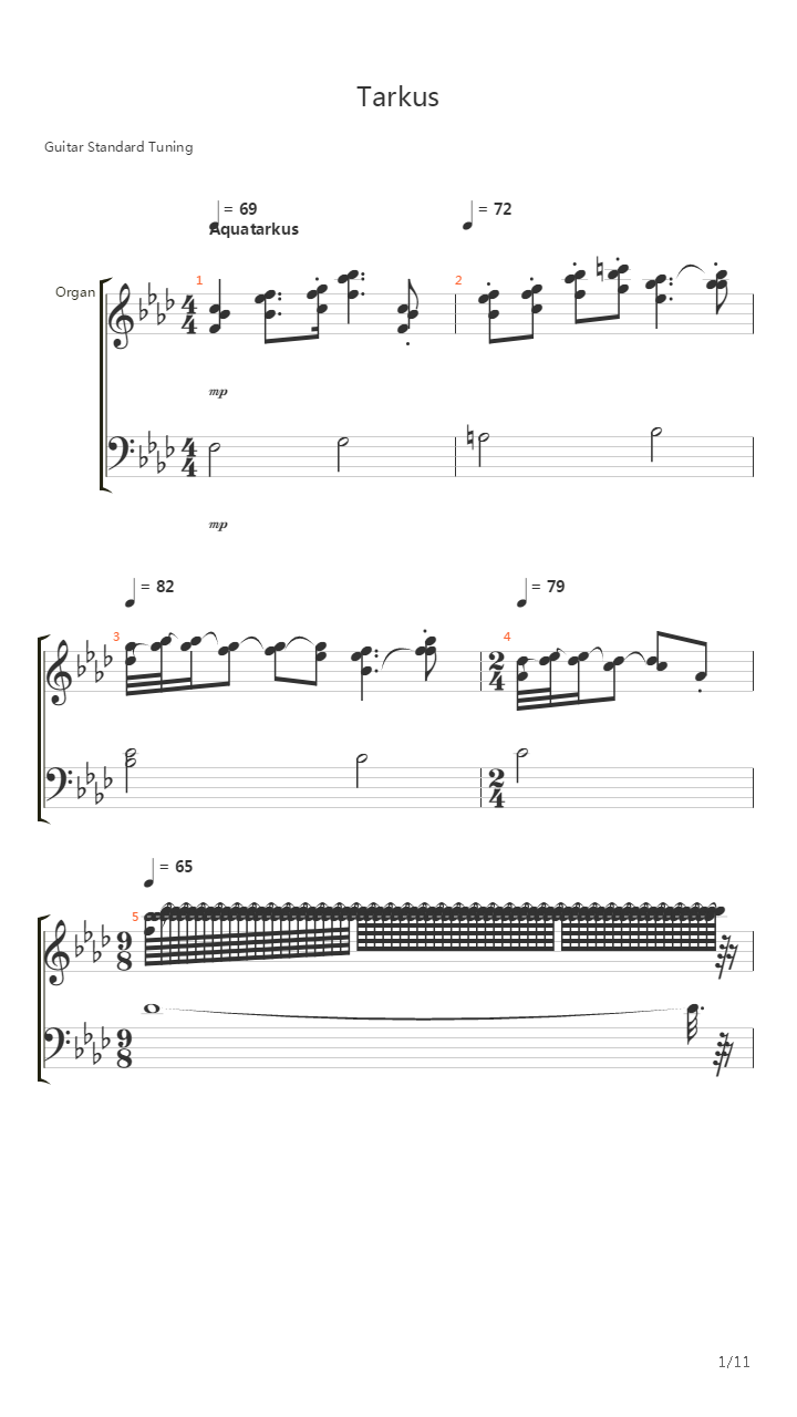 Tarkus Part Vii - Aquatarkus吉他谱