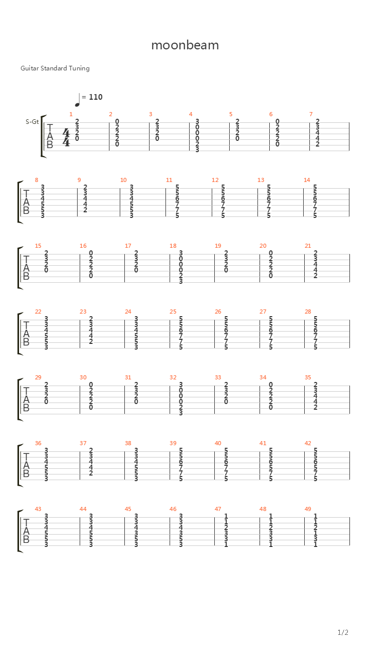 Moonbeam吉他谱