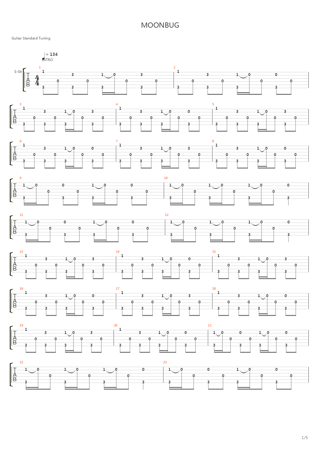 Moonbug吉他谱