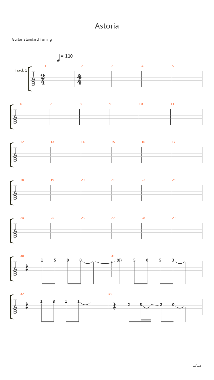 Astoria吉他谱