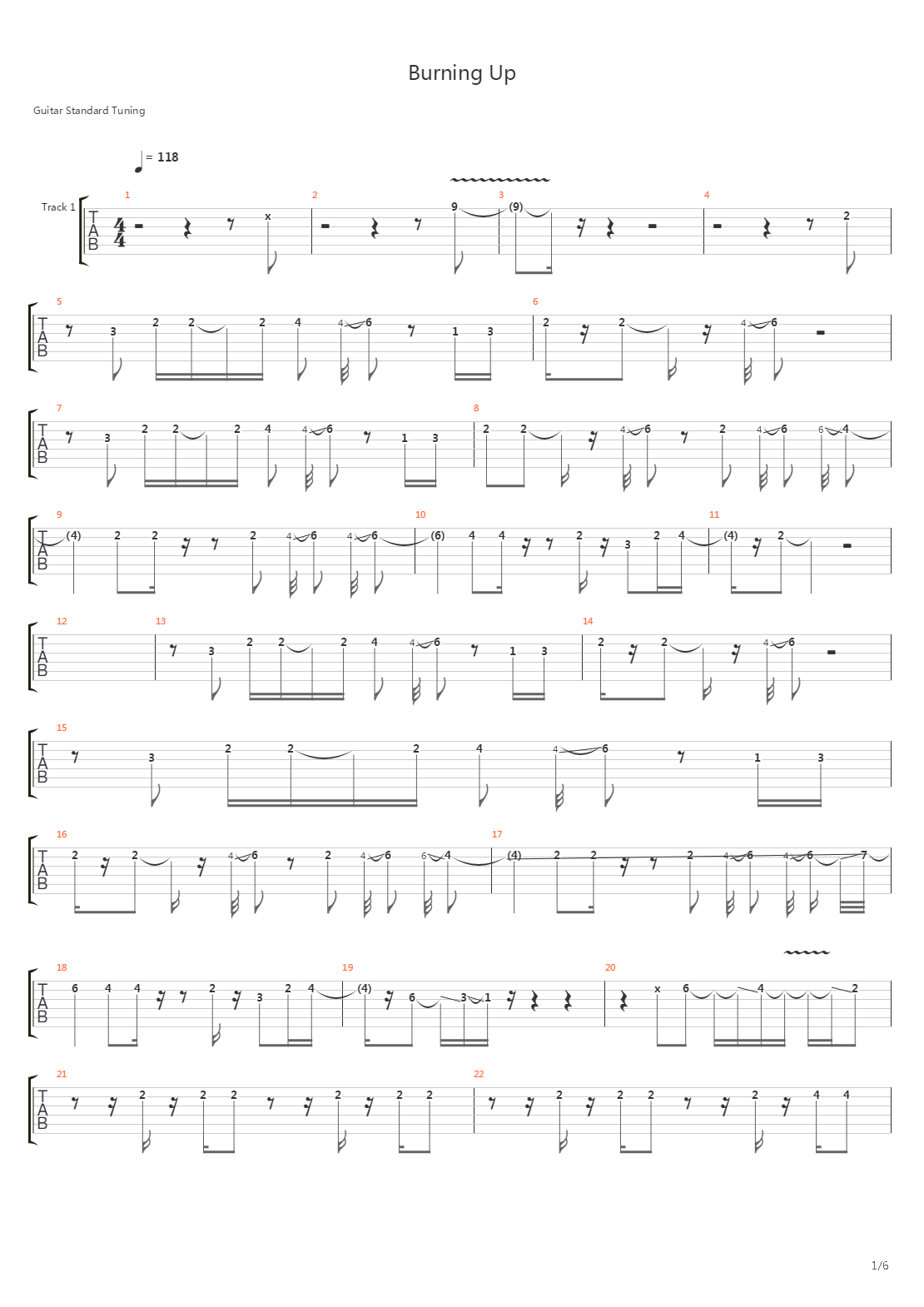 Burning Up吉他谱