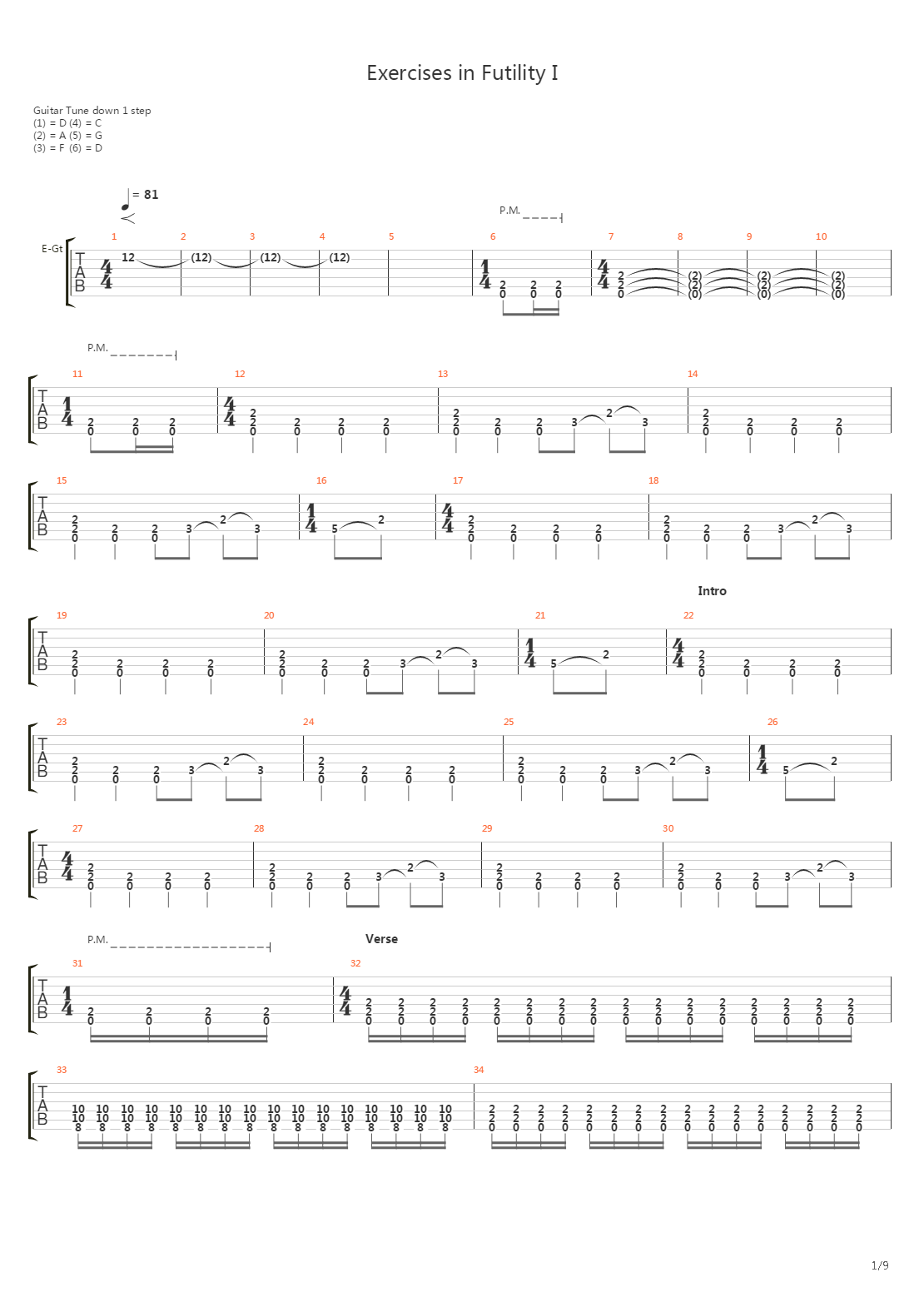 Exercises In Futility I吉他谱