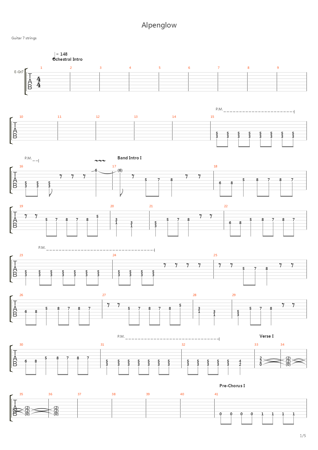 Alpenglow吉他谱