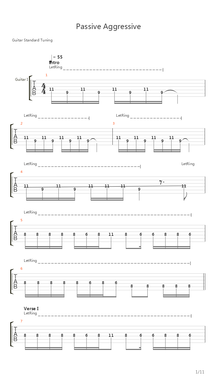 Passive Aggressive吉他谱