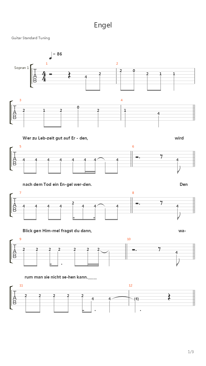 Engel吉他谱