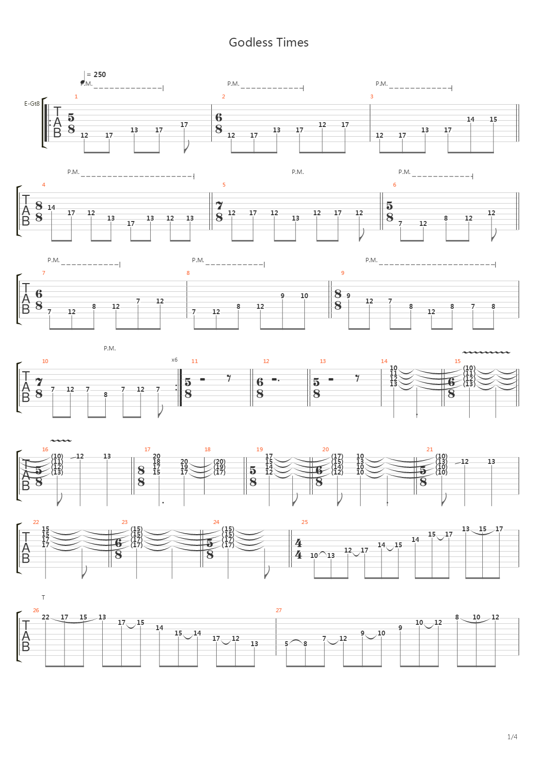 Godless Times吉他谱