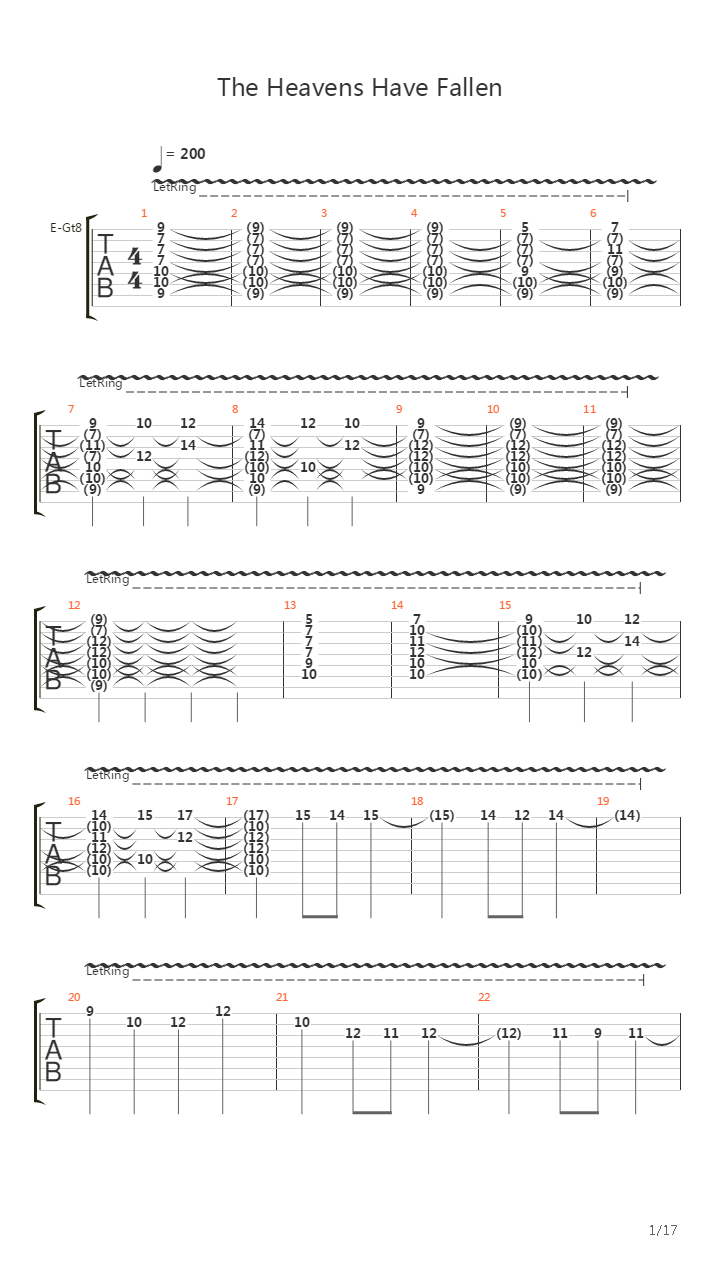The Heavens Have Fallen吉他谱