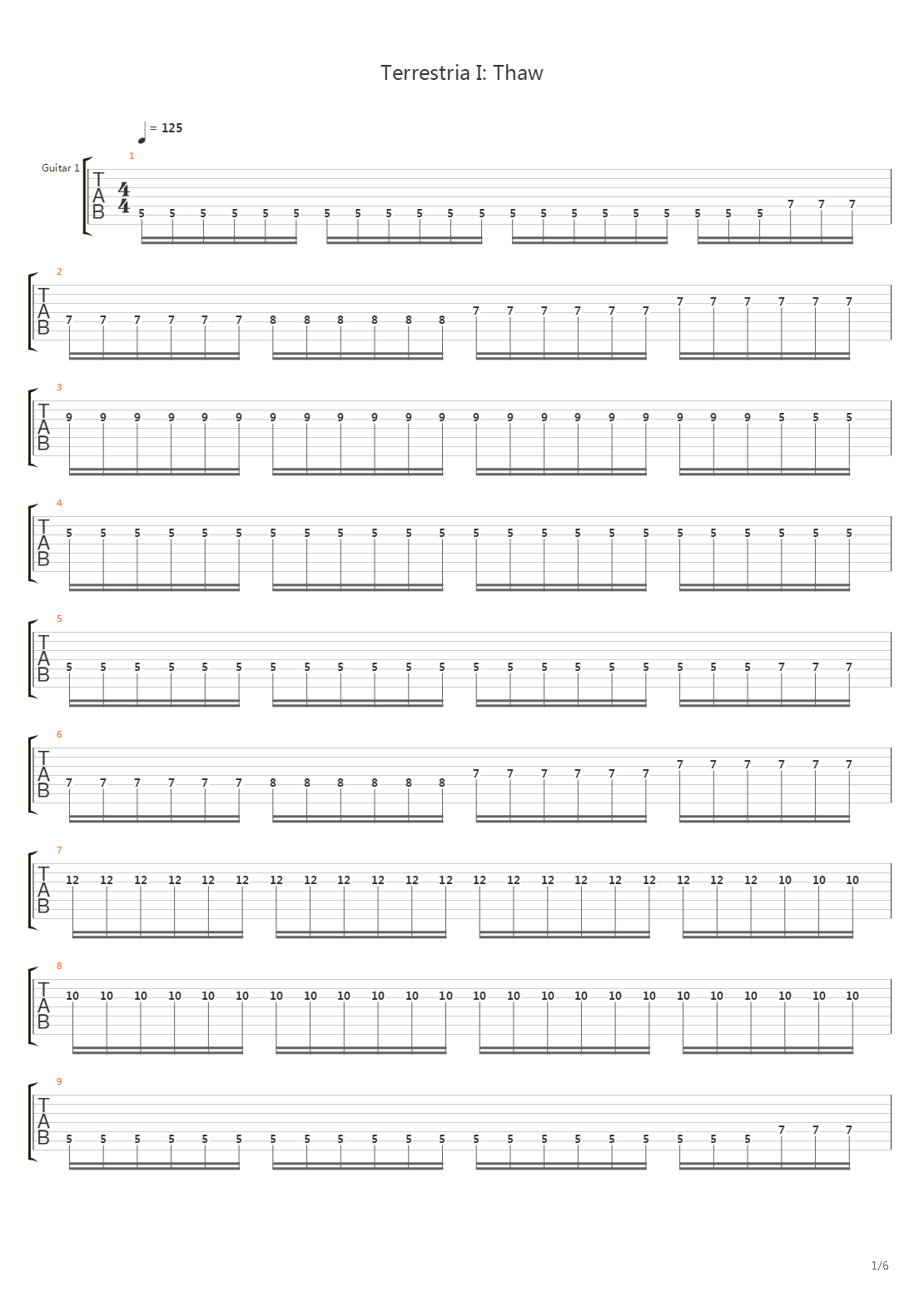 Teresstria I Thaw吉他谱