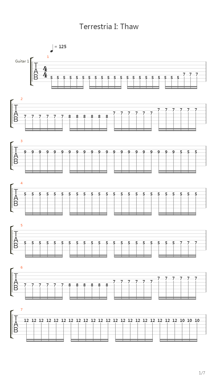 Teresstria I Thaw吉他谱