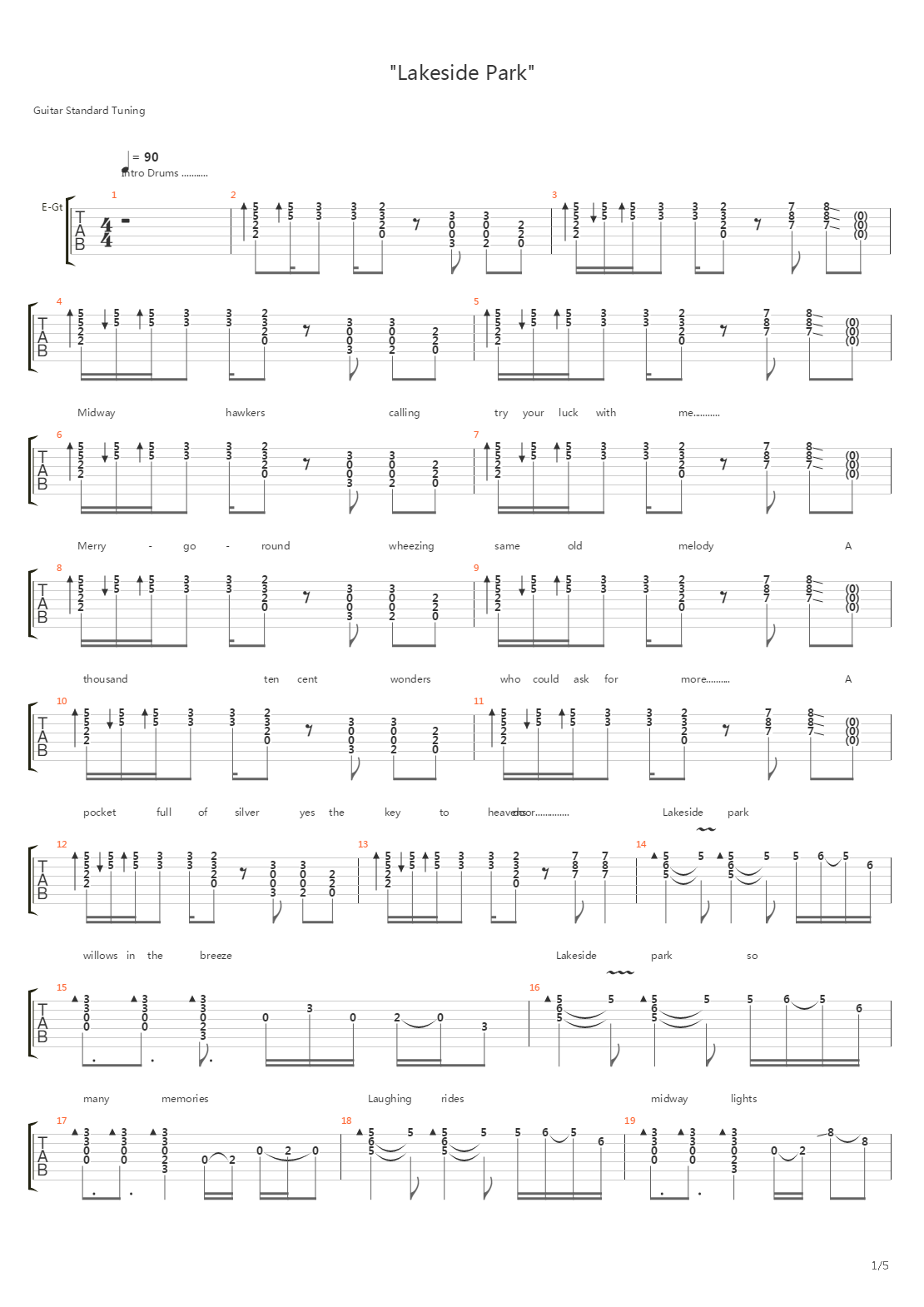 Lakeside Park吉他谱