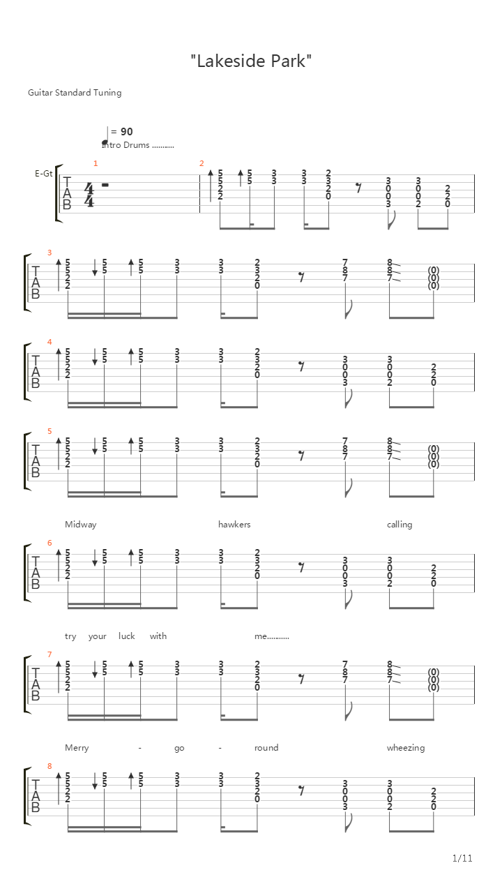 Lakeside Park吉他谱