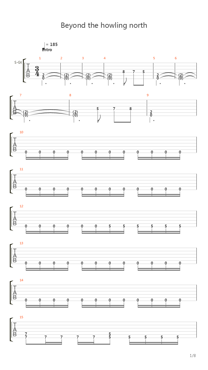 Beyond The Howling North吉他谱