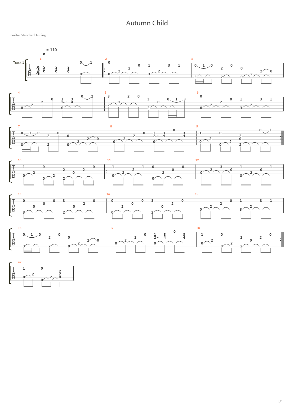 Autumn Child吉他谱