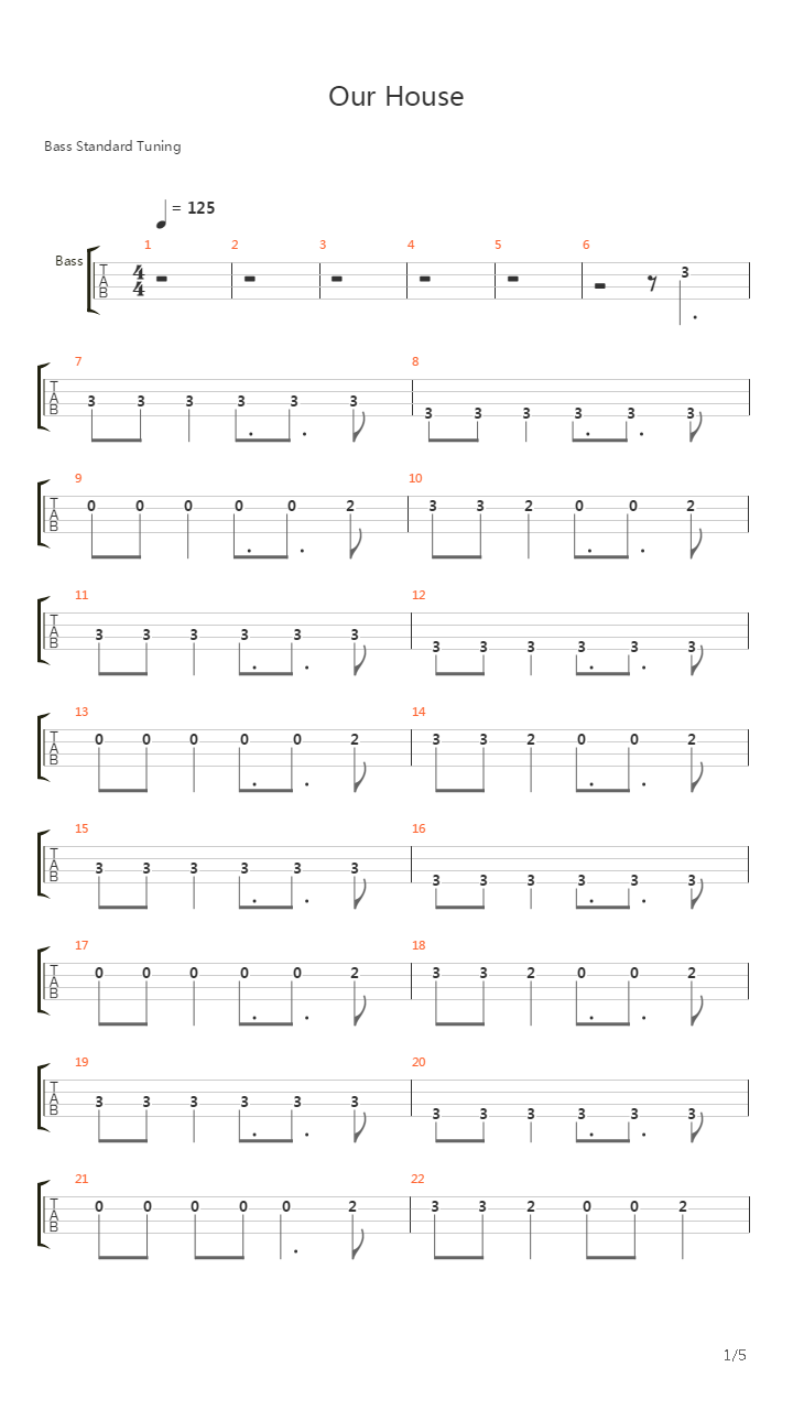 Our House吉他谱