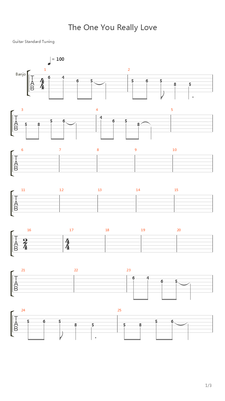 The One You Really Love吉他谱